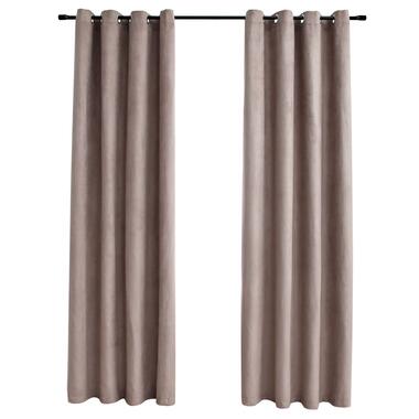 vidaXL - Gordijn - Taupe - Stof - 140 x 175 cm - 2 stuks product