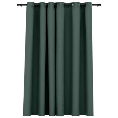 vidaXL Rideau occultant Aspect de lin avec œillets Vert 290x245 cm product