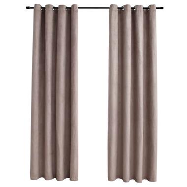 vidaXL - rideau - Taupe - Tissu - 140 x 225 cm - 2 pcs product