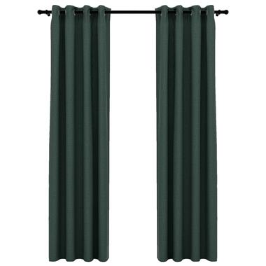 vidaXL Rideaux occultants Aspect lin avec œillets 2 pcs Vert 140x245cm product