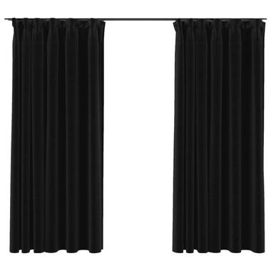 vidaXL Rideaux occultants aspect lin crochet 2pcs Anthracite 140x175cm product