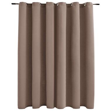 vidaXL Gordijn verduisterend met metalen ringen 290x245 cm taupe product