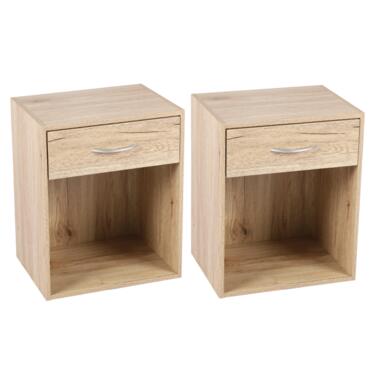 MISOU Table de chevet avec tiroir en bois, ensemble de 2 product