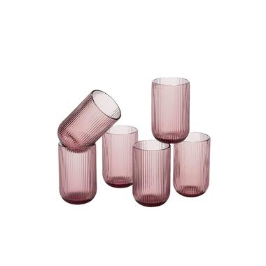 Mica Decorations Merlot Drinkglas - Set van 6 - 400 ml - Paars product