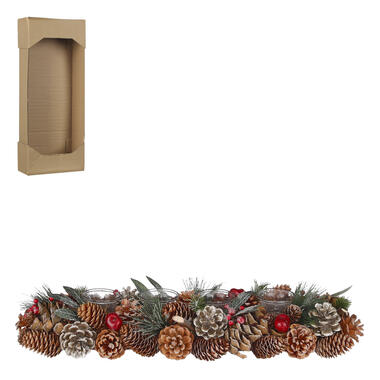 House of Saisons Arrangement de Noël avec bougie - L54 x l17 x H9 cm product