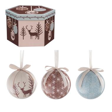 House of Seasons Coffret cadeau Boules de Noël - Bleu clair, Marron product