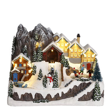 LuVille Kerstdorp Miniatuur Wintertafereel - L33 x B22 x H24 cm product