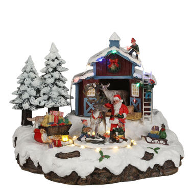 LuVille Kerstdorp Miniatuur Santa's dorp met Rendier - H20 cm product