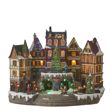 LuVille Kerstdorp Miniatuur Dorpsplein - L42 x B25 x H32 cm product