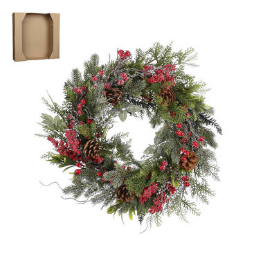 House of Seasons Randell Kerstkrans - Ø50 cm - Rood product