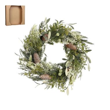 House of Seasons Alva Kerstkrans - Ø40 cm - Groen product