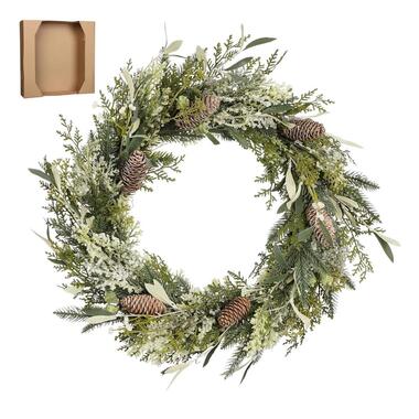 House of Seasons Alva Kerstkrans - Ø50 cm - Groen product