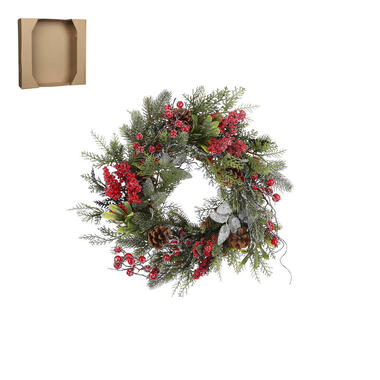 House of Seasons Randell Kerstkrans - Ø40 cm - Rood product