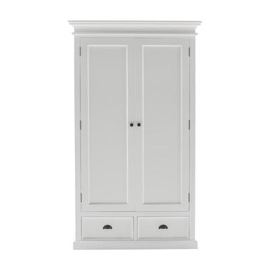 Hioshop Halifax armoire de rangement 2 portes og 2 tiroirs blanc product