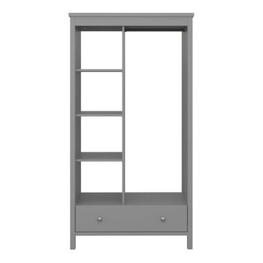 Hioshop Tromsø armoire de rangement sans portes 3 tablettes, 1 tiroir, 1 barre product