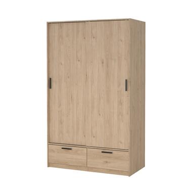 Hioshop Line armoire de rangement 2 portes 2 tiroirs noyer décor product