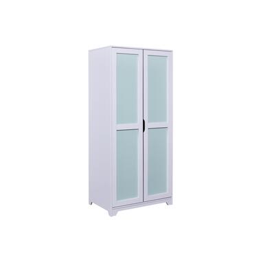 Hioshop Prati armoire de rangement 2 portes gris clair, menthe verte product