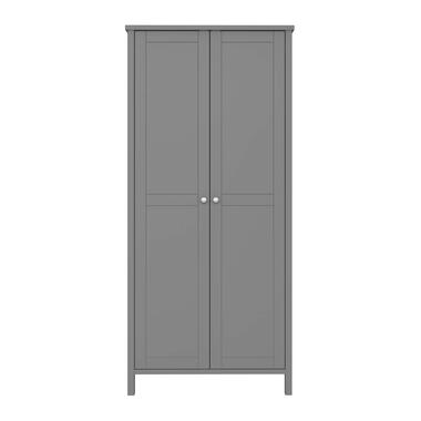 Hioshop Tromsø armoire de rangement 2 portes et étagères supplémentaires gris product