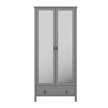 Hioshop Tromsø armoire de rangement 2 portes miroir 1 tiroir gris product