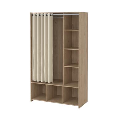 Hioshop Kit armoire de rangement avec rideau noyer décor beige product