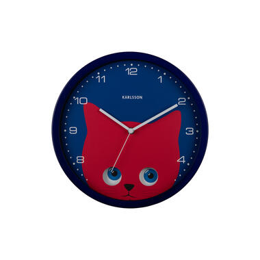 Karlsson - Horloge murale Peekaboo Cat - Bleu foncé - Ø30,8cm product