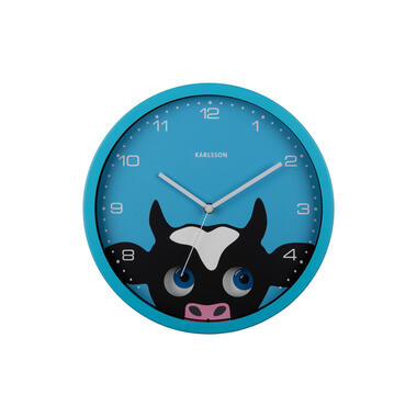 Karlsson - Horloge murale Peekaboo Cow - Bleu - Ø30,8cm product