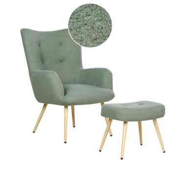 Fauteuil à oreilles VEJLE Bouclé Vert clair product