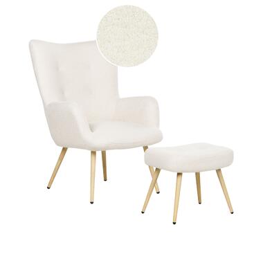 Fauteuil à oreilles VEJLE Bouclé Blanc cassé product