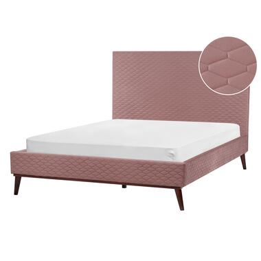 Lit double en velours rose 140 x 200 cm BAYONNE product