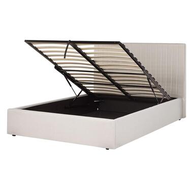 VION - Bed met opbergruimte - Beige - 140 x 200 cm - Polyester product