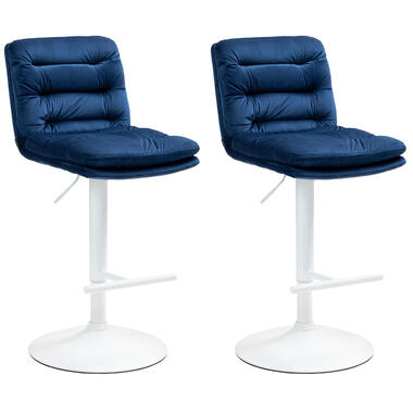 CLP Set van 2 Barkruk Damar wit Frame - Fluweel - blauw product