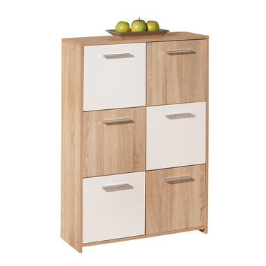 Hioshop Egir kommode 6 deuren Sonoma eiken decor product