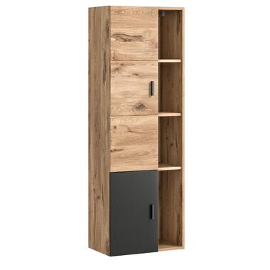 Hioshop Grado armoire de salle de bain 2 portes- 4 tablettes chêne product