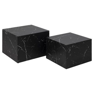 Hioshop Dice table basse lot 2 stk marbre décor noir product