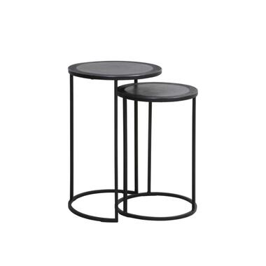 Light & Living - Table d'appoint TALCA - Ø40x60cm - Noir - Lot de 2 product