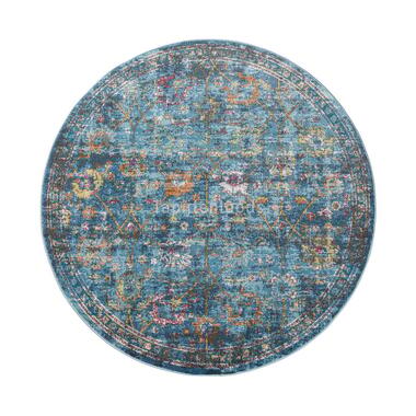 Picasso Sarough Vintage Rond Vloerkleed Blauw Laagpolig - 240 CM ROND product
