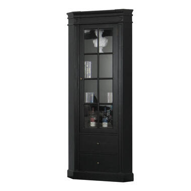 Hioshop Amaretta Armoire d'angle- noir- vintage patiné- largeur 55 cm- hauteur product