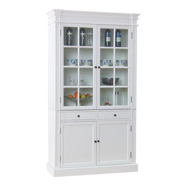 Hioshop Amaretta Vitrines 2 portes- vieux blanc- vintage patiné- largeur 110 product