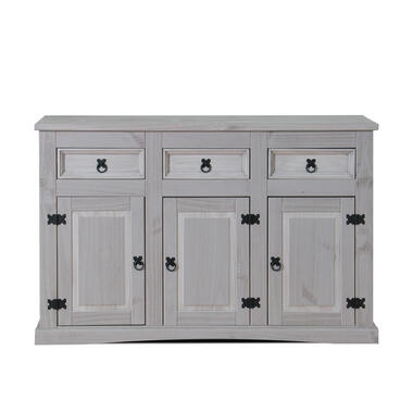 Hioshop New Mexique Armoire- largeur 132 cm- hauteur 84 cm- avec 3 tiroirs et product