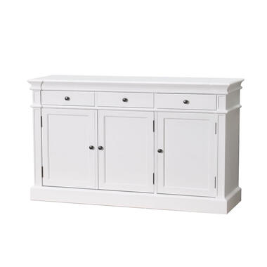 Hioshop Amaretta Buffet vintage blanc- vintage patiné- avec 3 portes et 3 product