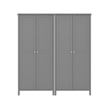 Hioshop Tromsø armoire de rangement 4 portes gris product