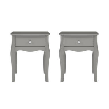 Hioshop Baroque table de nuit 2 pcs avec 1 tiroir gris product