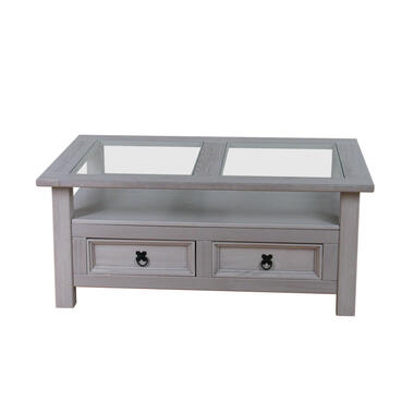 Hioshop New Mexico Table basse avec 2 tiroirs- en gris product