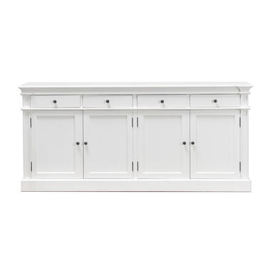 Hioshop Amaretta Buffet ancien vieux blanc patiné avec 4 portes et 4 tiroirs- product