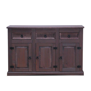 Hioshop New Mexico Buffet- avec 3 tiroirs et 3 portes- largeur 132 cm- hauteur product