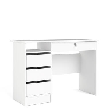 Hioshop Plus Bureau avec 1 étagère- 3 petits tiroirs et 1 grand tiroir avec product