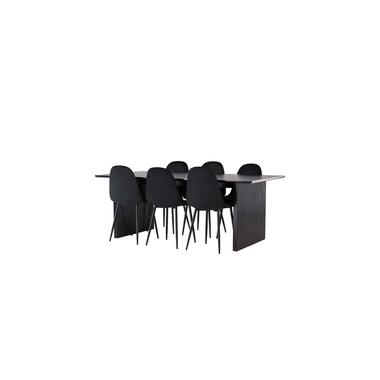 Hioshop Vail ensemble pour salle à manger table noir et 6 Polar chaises product