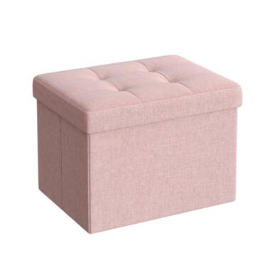 Poef - Hocker - Opberger - met Opbergruimte - Opvouwbaar - 31x31x41 - Roze product