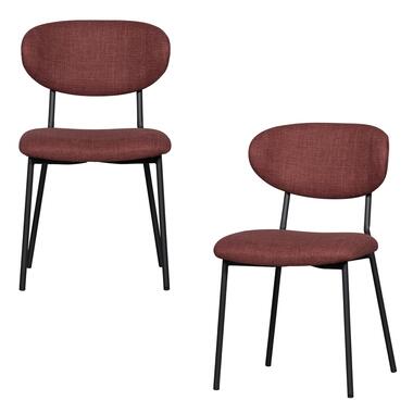 WOOOD eetkamerstoelen Kjeld - Polyester - Rouge - Set van 2 product