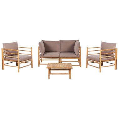 CERRETO - Loungeset 4-zits - Taupe - Bamboehout product